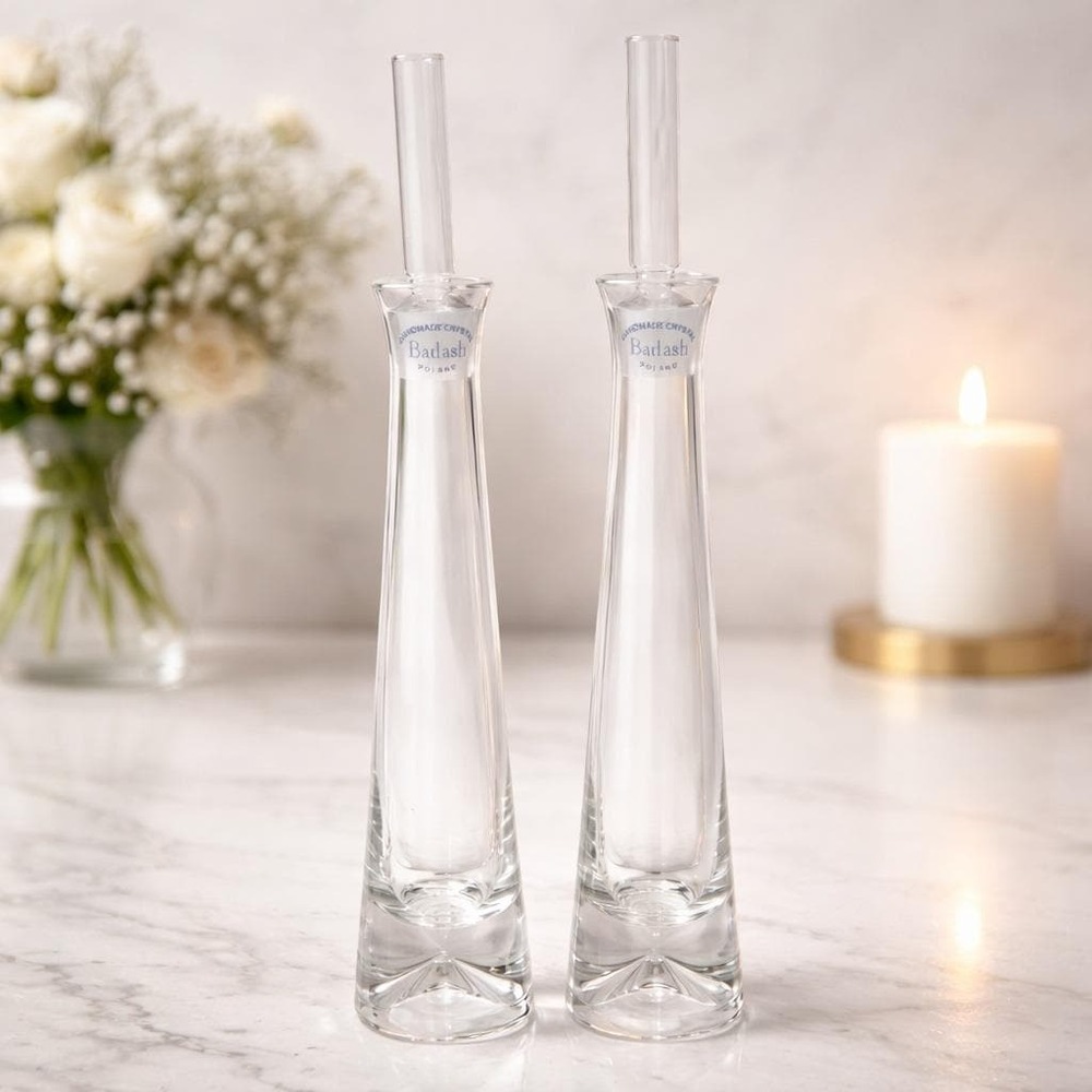 Badash Crystal Decanter Set 2 Poland Decorative Only